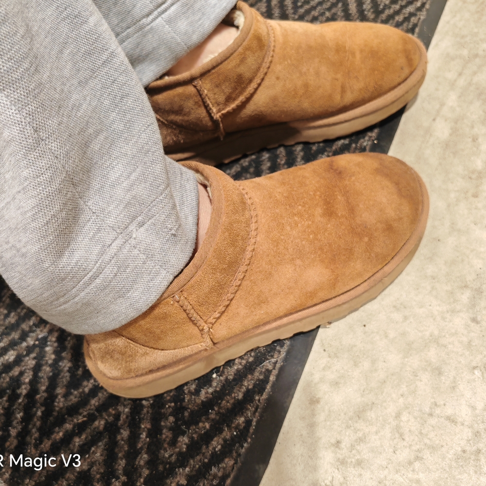 Women Suede Slip-On Casual Shoes in Chestnut